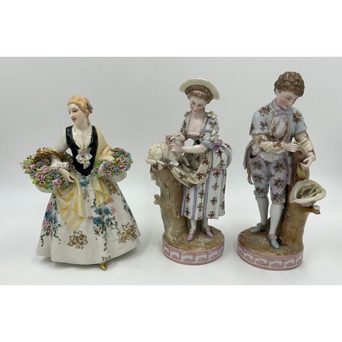 230 - A selection of 20th century European porcelain to include 16 figurines tallest 26cm h, 2 x birds 12c... 