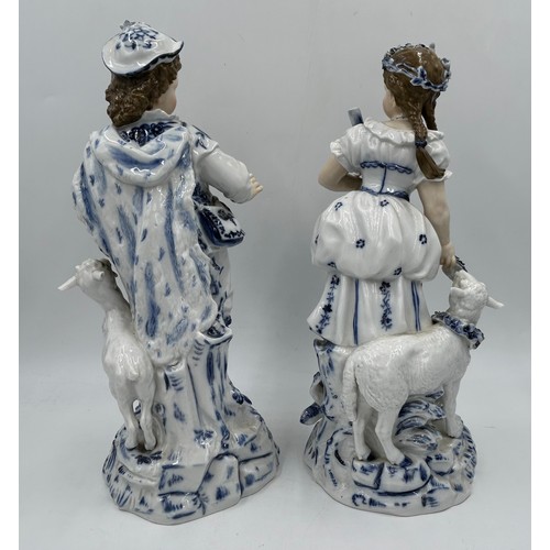 231 - A selection of 19thC Japanese & European Blue and White ceramics to include 2 x Japanese Foo Dogs 31... 