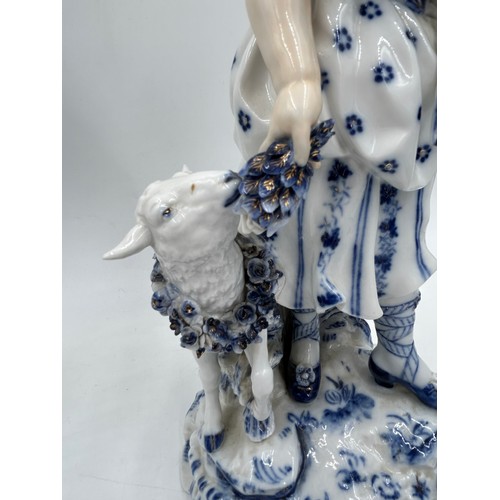 231 - A selection of 19thC Japanese & European Blue and White ceramics to include 2 x Japanese Foo Dogs 31... 