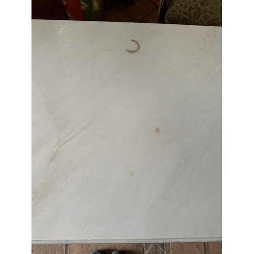 67 - A reproduction marble topped side table.