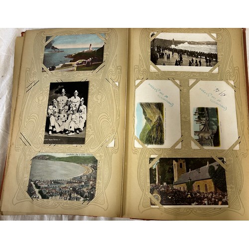 390 - A collection of six Edwardian Postcard Albums to include used/unused cards covering the UK, Yorkshir... 