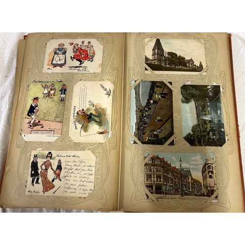 390 - A collection of six Edwardian Postcard Albums to include used/unused cards covering the UK, Yorkshir... 