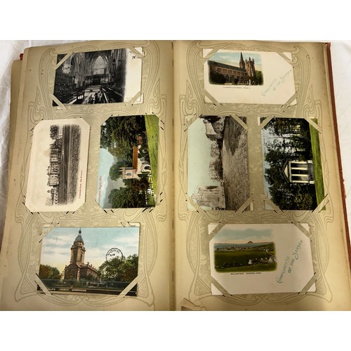 390 - A collection of six Edwardian Postcard Albums to include used/unused cards covering the UK, Yorkshir... 