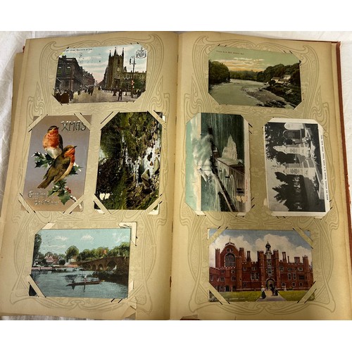 390 - A collection of six Edwardian Postcard Albums to include used/unused cards covering the UK, Yorkshir... 