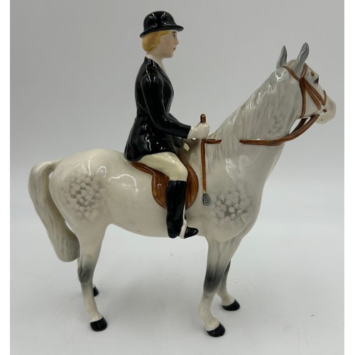 220 - Beswick - A Hunting set consisting of Huntsman model no. 1501, Huntswoman model no. 1730, six huntin... 