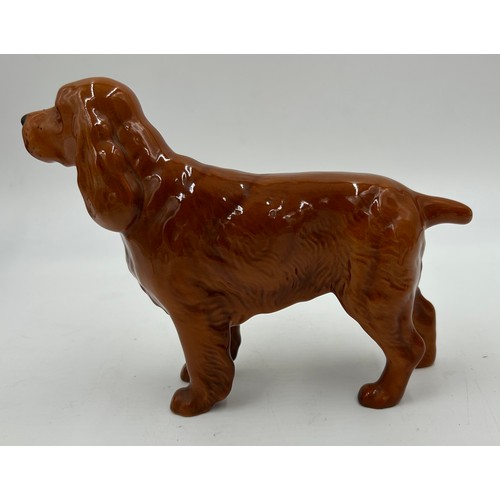 222 - Beswick - a black Labrador, a Spaniel 'CH Horseshoe Primula' 13cm h, and a matt Spaniel, a Black fac... 