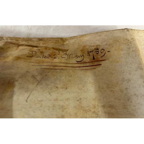 1289 - An 18thC indenture/conveyance, dated 1789 between  Reverend Christopher Johnson and John Carlisle to... 