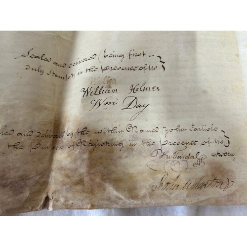 1289 - An 18thC indenture/conveyance, dated 1789 between  Reverend Christopher Johnson and John Carlisle to... 