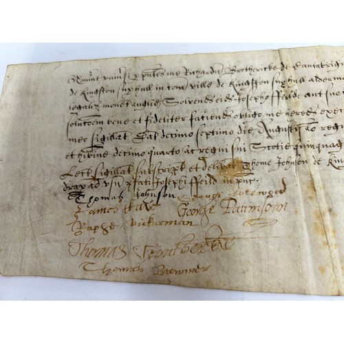 1289 - An 18thC indenture/conveyance, dated 1789 between  Reverend Christopher Johnson and John Carlisle to... 