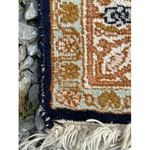 1220 - Two Kashmir silk rugs. Both approx. 160 x 92cm.