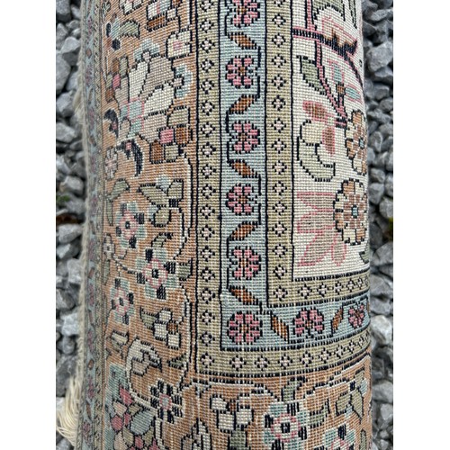 1220 - Two Kashmir silk rugs. Both approx. 160 x 92cm.