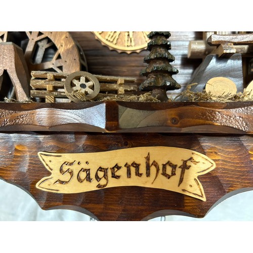 1009 - A large cuckoo clock, made in Germany, marked Sägenhof with a Regula movement, Pendell 28.5cm and th... 