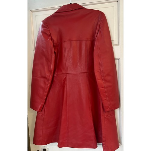 883 - A 1960’s red leather coat labelled Waddingtons size 36. Approximately 93cm l.