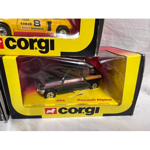 1154 - Boxed Corgi to include 334 Ford Escort, 451 Ford Sierra Taxi, 281 Datapost Metro, 294 Renault Alpine... 