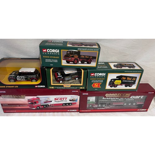 1155 - Corgi vehicles to include Roadscene Limited Edition CC18106 Scania R Series Curtainside Eddie Stobar... 