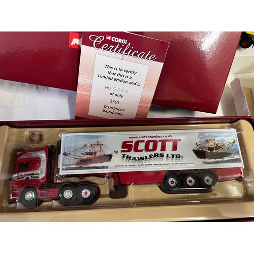 1155 - Corgi vehicles to include Roadscene Limited Edition CC18106 Scania R Series Curtainside Eddie Stobar... 