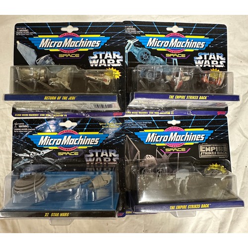 1164 - Nine boxed Galoob Micro Machines sets: 7 x Star Wars vehicle sets to include one Empire Strikes Back... 