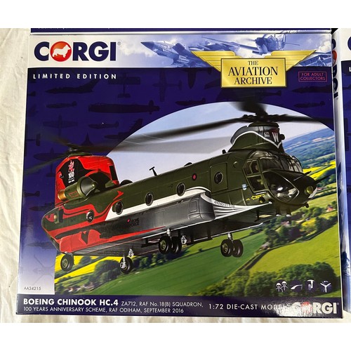 1167 - Four Corgi Limited Edition Aviation Archive to include   AA34215 Boeing Chinook HC.4 (510/1300), AA2... 