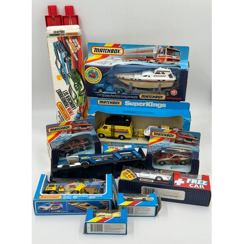 1175 - Matchbox items to include K-129 Mercedes Benz Power Launcher Transporter, K-102 Race Support Set, G1... 