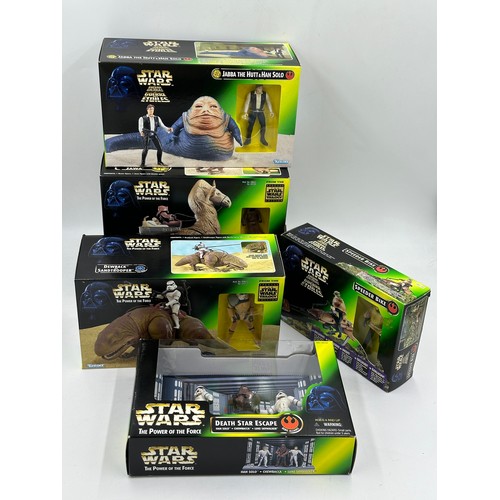 1181 - Star Wars - Kenner, 5 x boxed figures to include Dewback and Sandtrooper, Jabba The Hut & Han Solo, ... 