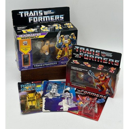 1184 - Two boxed Hasbro Transformers, comprising G1 Decepticon Headmaster Weirdwolf with Monzo Trainer and ... 