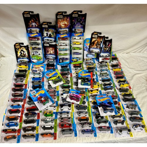 1185 - Carded Mattel Hot Wheels diecast models, including Star Wars, HW Race, HW City, HW Workshop, HW Off ... 