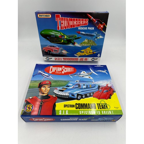 1190 - A 1990s Matchbox diecast Thunderbirds Rescue Pack together with Captain Scarlet and the Mysterons Sp... 