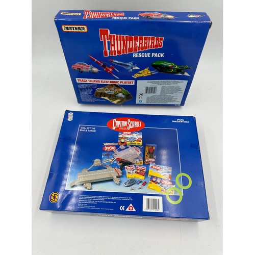 1190 - A 1990s Matchbox diecast Thunderbirds Rescue Pack together with Captain Scarlet and the Mysterons Sp... 