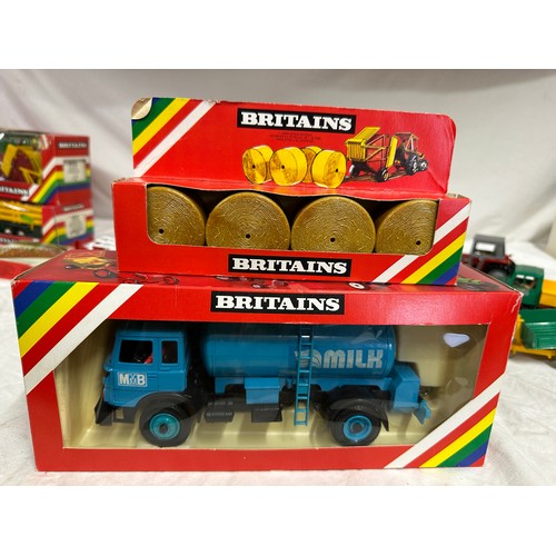 1191 - Britains diecast farming models to include 9556 Hay Baler, 9535 Potato Harvester, 9581 Unimog Breakd... 