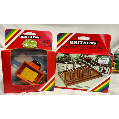 1191 - Britains diecast farming models to include 9556 Hay Baler, 9535 Potato Harvester, 9581 Unimog Breakd... 