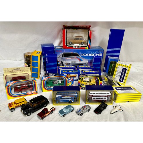 1195 - A collection of model cars to include Hot Wheels, Corgi, Base Toys, Majorette, Forward Models, Burag... 