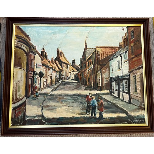 1395 - An oil on canvas painting depicting  “Ladygate” Beverley, signed lower right J. Humphries. 45cm x 60... 