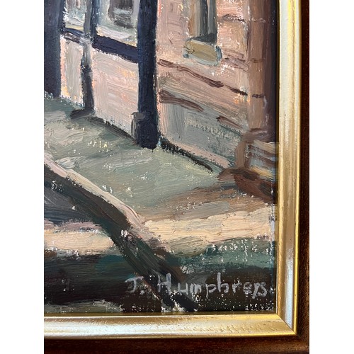 1395 - An oil on canvas painting depicting  “Ladygate” Beverley, signed lower right J. Humphries. 45cm x 60... 