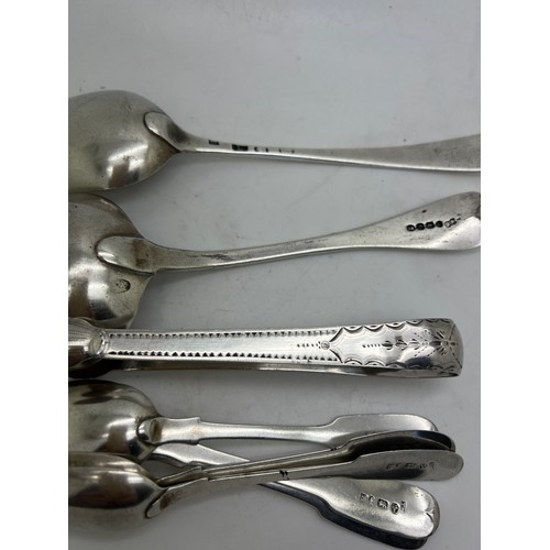 787 - Georgian silver to include five teaspoons, Newcastle 1819, maker Thomas Watson, ladle London 1828, m... 