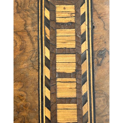 949 - A Tunbridge ware inlaid walnut writing slope with Mother Of Pearl decoration, fitted interior to inc... 