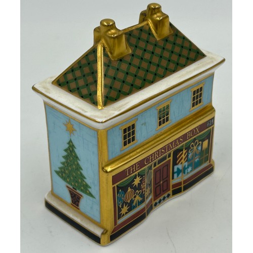 400 - A collection of Royal Crown Derby Cottages to include 'The Christmas Box' 'The China Shop' signed to... 