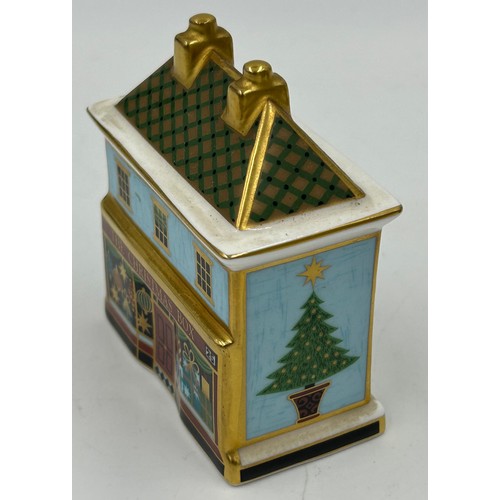 400 - A collection of Royal Crown Derby Cottages to include 'The Christmas Box' 'The China Shop' signed to... 