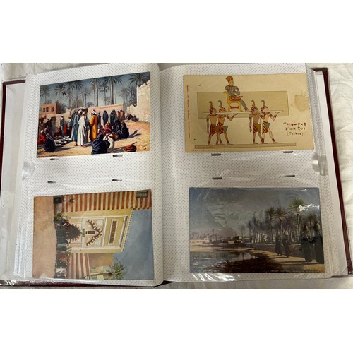 401 - An Album of 120 Postcards to include mainly Edwardian unused cards from the UK, Egypt, Canada and Fr... 