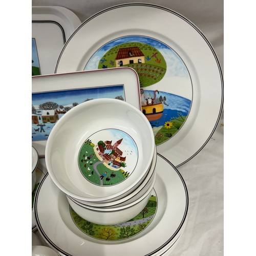 202 - Villeroy & Boch extensive ceramic collection in the 'Naif' design to include a large serving plate 3... 