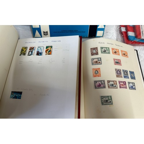 739 - World stamps in 4 x 'Senator' Stanley Gibbons albums plus more smaller albums and Stanley Gibbons Si... 