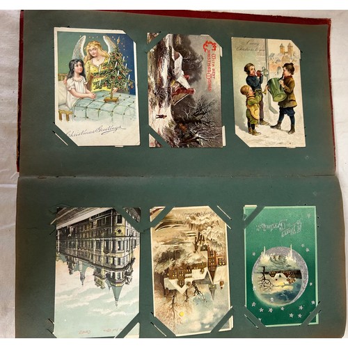 398 - A collection of Postcards in 6 albums approx 400 cards worldwide, an Edwardian album containing appr... 