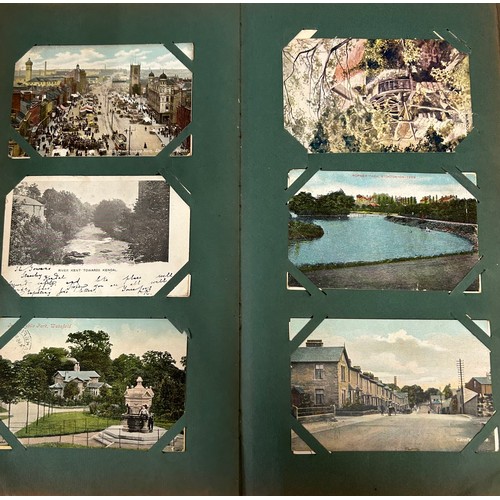 398 - A collection of Postcards in 6 albums approx 400 cards worldwide, an Edwardian album containing appr... 