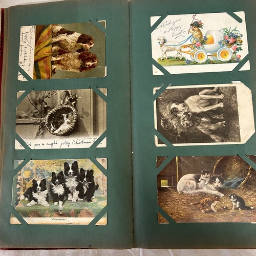 398 - A collection of Postcards in 6 albums approx 400 cards worldwide, an Edwardian album containing appr... 