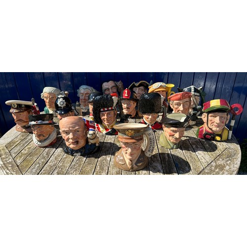 198 - A collection of 18 Royal Doulton Toby jugs to include: D7148 Lord Kitchener Limited Edition 735/1500... 