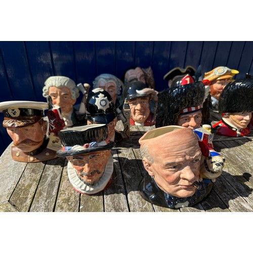 198 - A collection of 18 Royal Doulton Toby jugs to include: D7148 Lord Kitchener Limited Edition 735/1500... 