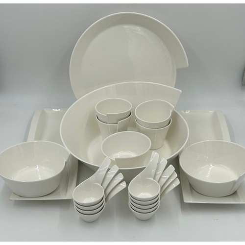 200 - Villeroy and Boch part dinner service in the 'New Wave' pattern to include: a large bowl 34cm d, 2 x... 