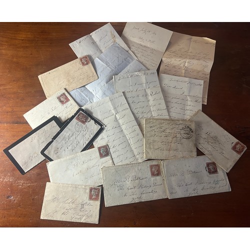 913 - A quantity of mid 19thC postal history to include envelopes and letters.