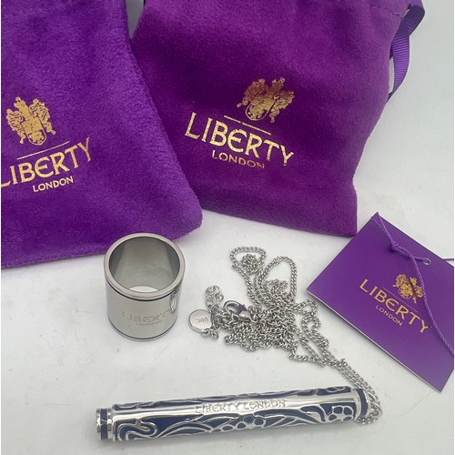 663 - Liberty pendant and scarf ring in original bags and box.