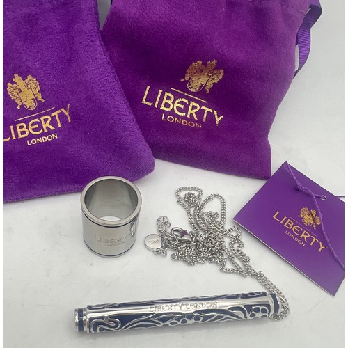 663 - Liberty pendant and scarf ring in original bags and box.