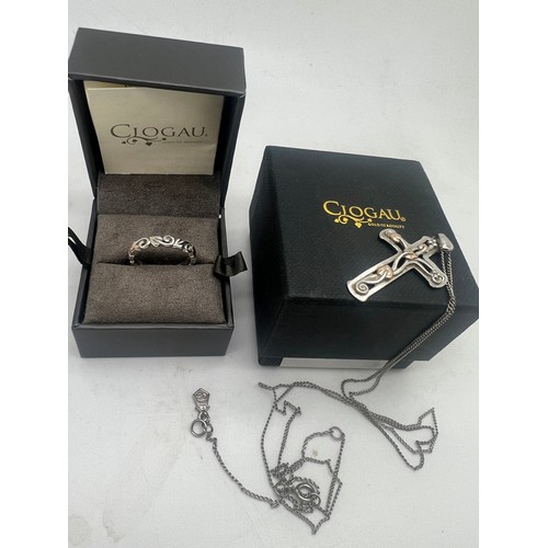 666 - Clogau jewellery to include sterling silver ring, size L, together with a sterling silver crucifix b... 